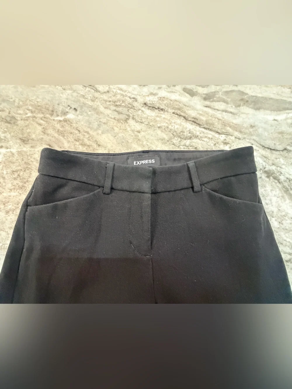 Express Women’s 0P Petite Black Stretch+ Dress Pants Career Trousers